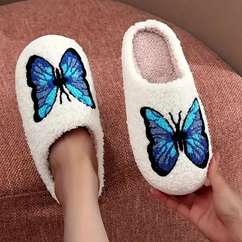 Embroidery Garments - SHAJI Unisexowe puszyste bawełniane kapcie z