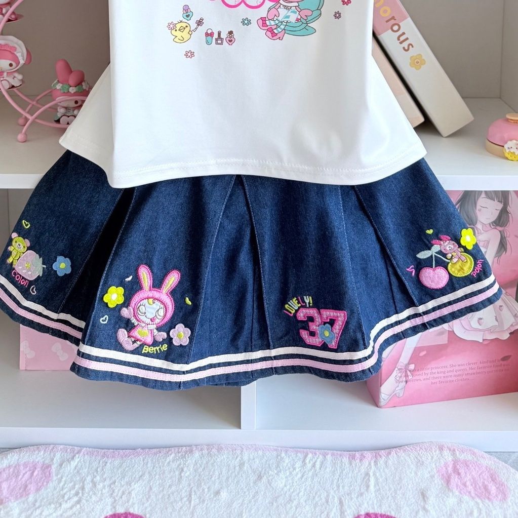 Japońskie słodkie zestawy spód – Embroidery Cotton Shirt recenzja i cena